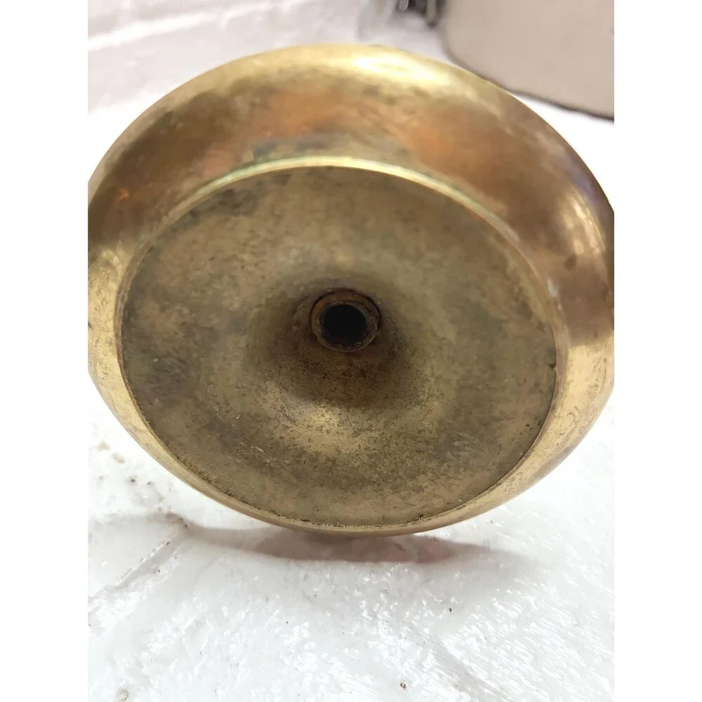 Vintage Solid Brass Baluster Taper Candlestick Holder Made in Japan - 8 Inch